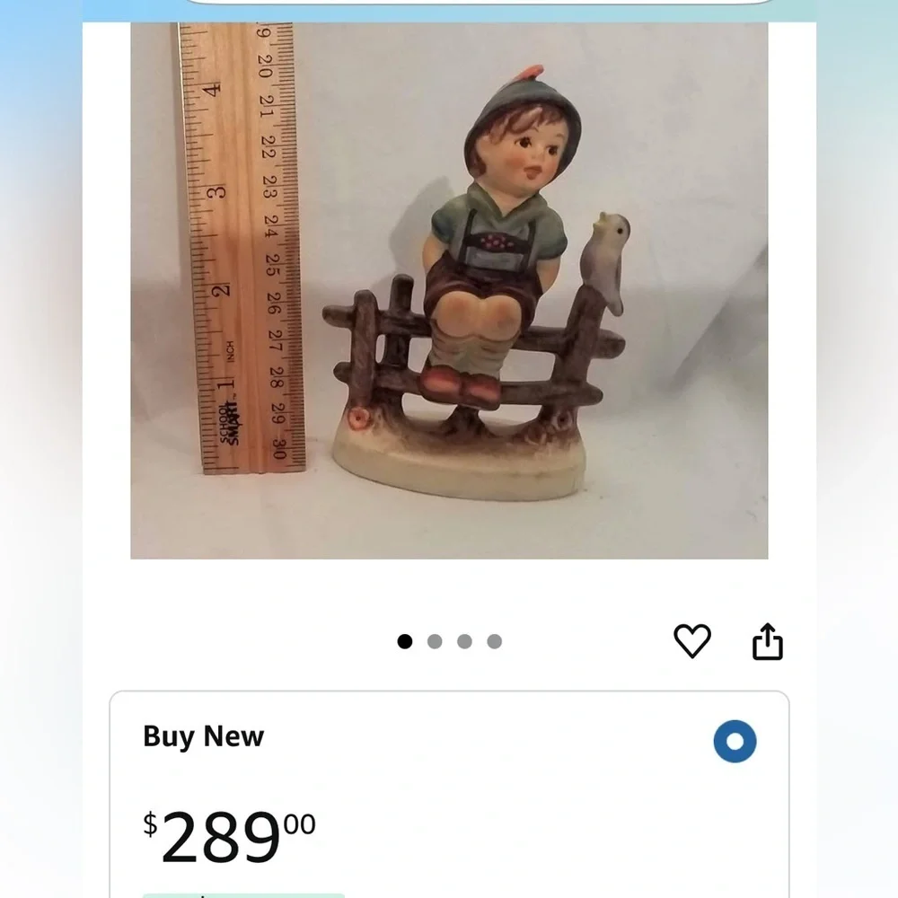Vtg M.I. Goebel Hummel Wayside Harmony figurine collectible boy sitting on fence
